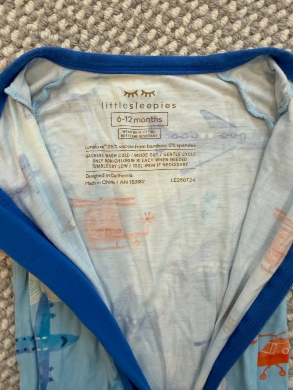 Little Sleepies Airplane Zippies - Picture 2 of 2